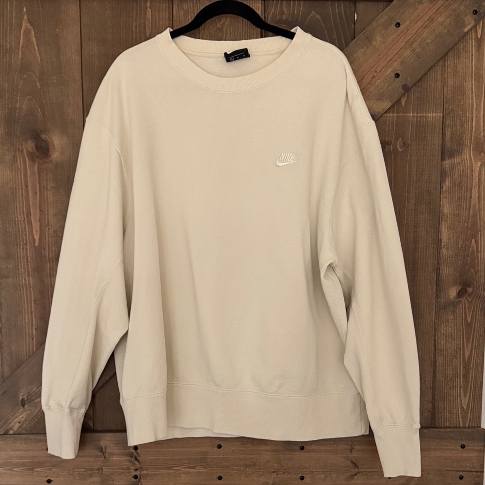 Nike Men's Beige Crewneck Sweater Size XL